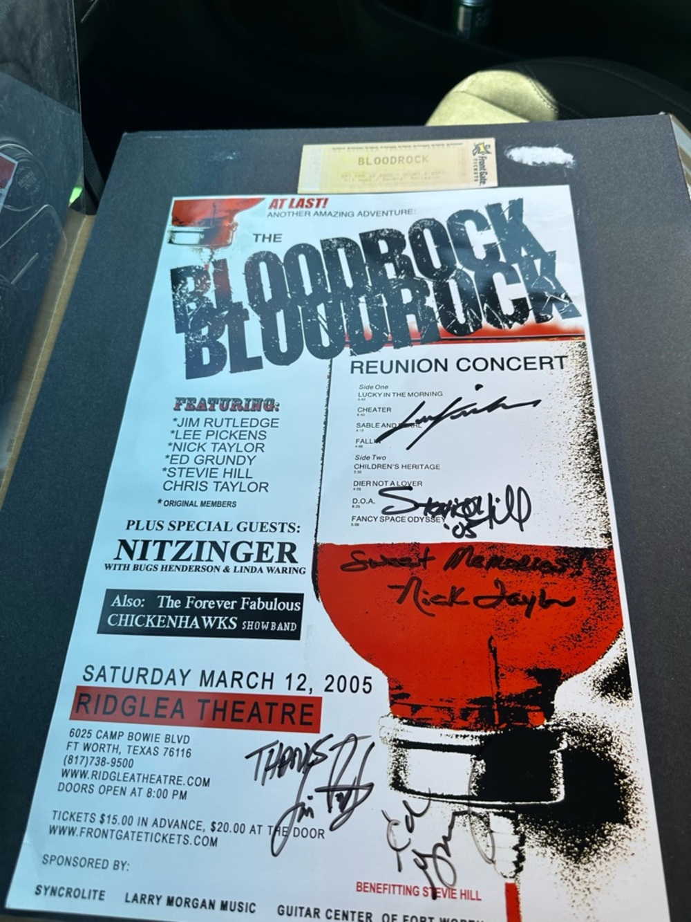 Bloodrock Multi Signed Poster BAS LOA 5 Autos Ridglea 2005